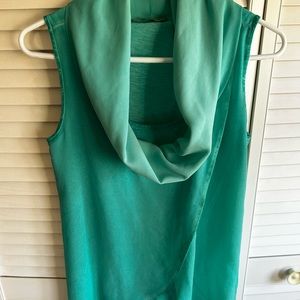 Soft Surroundings sleeveless tunic cowl neck top. With layering and split hem.